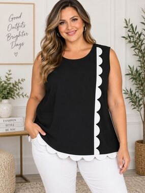 A54. Victoria Beckham for Target Black Twill Tank Top 2X Like New